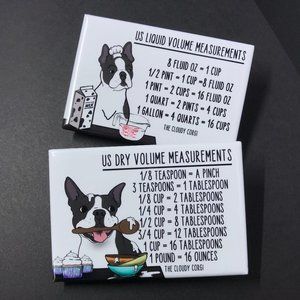 Boston Terrier Dog Kitchen Measuring Magnet Set